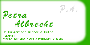 petra albrecht business card